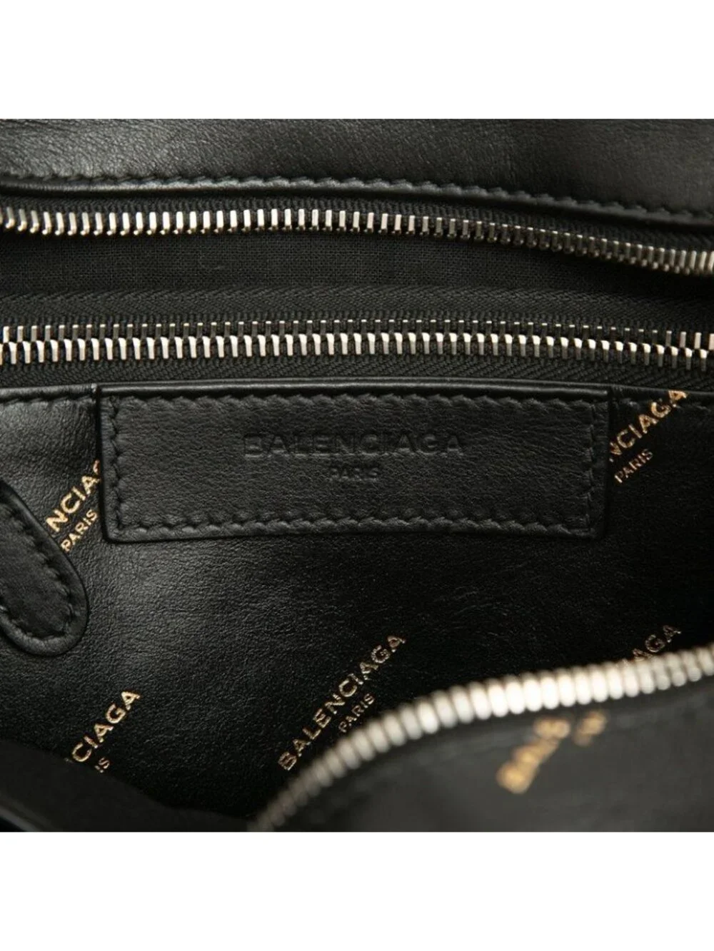 Balenciaga Logo Tote Shoulder Bag 2-Way Black Leather